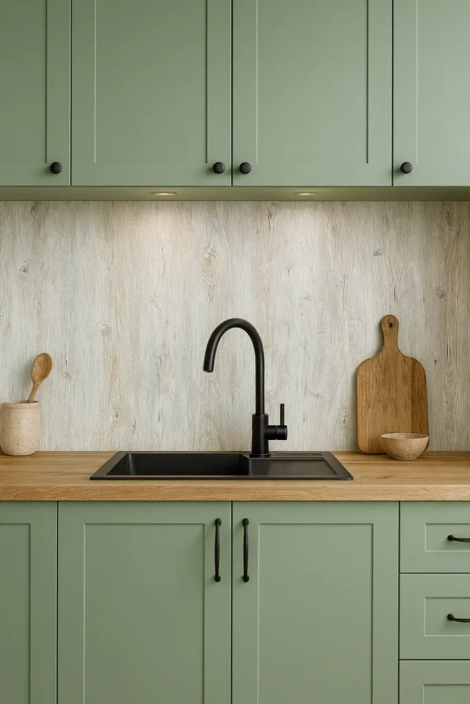 ماربل شیت بین کابینتی طرح چوب